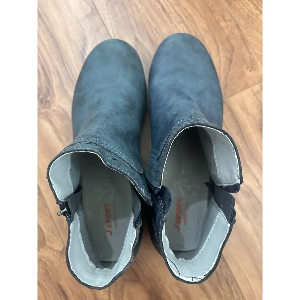 J Sport by Jambu Jenna Ankle Boots Dual Zip Memory Foam Size 9